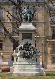 Monumento a Alexander Dumas pere (1802-70) romancista e dramaturgo francês, 1883 (pedra e bronze)